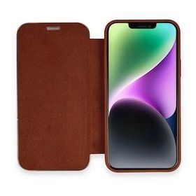 Alan Şanslı iPhone 12 Dolpin Kapaklı Kahverengi Cep Telefonu Kılıfı