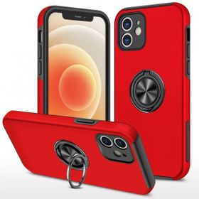 Alan Şanslı iPhone 12 Elit Yüzüklü Kapak Kırmızı Kılıf
