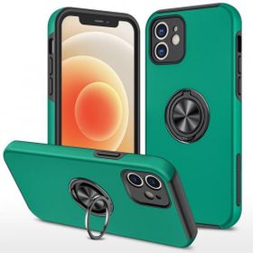 Alan Şanslı iPhone 12 Elit Yüzüklü Kapak Yeşil Kılıf