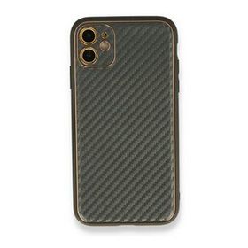 Alan Şanslı iPhone 12 Füme Coco Karbon Silikon Arka Kapak