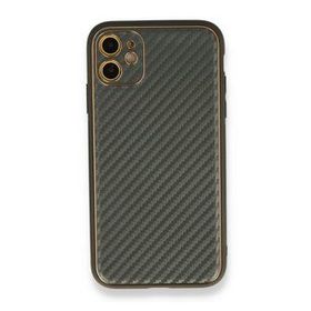 Alan Şanslı iPhone 12 Füme Coco Karbon Silikon Arka Kapak