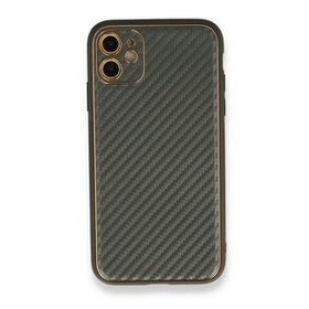 Alan Şanslı iPhone 12 Füme Coco Karbon Silikon Arka Kapak