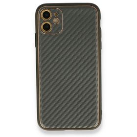 Alan Şanslı iPhone 12 Füme Coco Karbon Silikon Arka Kapak