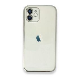 Alan Şanslı iPhone 12 Gümüş Razer Lensli Silikon Kılıf