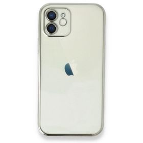 Alan Şanslı iPhone 12 Gümüş Razer Lensli Silikon Kılıf