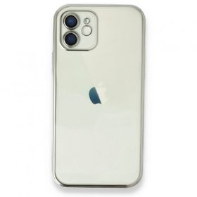 Alan Şanslı iPhone 12 Gümüş Razer Lensli Silikon Kılıf