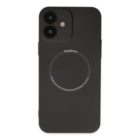 Alan Şanslı iPhone 12 Jack Magneticsafe Lens Silikon Siyah Cep Telefonu Kılıfı