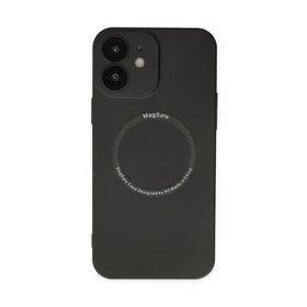 Alan Şanslı iPhone 12 Jack Magneticsafe Lens Silikon Siyah Cep Telefonu Kılıfı