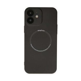 Alan Şanslı iPhone 12 Jack Magneticsafe Lens Silikon Siyah Cep Telefonu Kılıfı