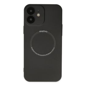 Alan Şanslı iPhone 12 Jack Magneticsafe Lens Silikon Siyah Cep Telefonu Kılıfı