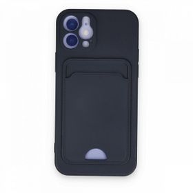 Alan Şanslı iPhone 12 Kelvin Kartvizitli Silikon Lacivert Cep Telefonu Kılıfı