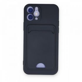 Alan Şanslı iPhone 12 Kelvin Kartvizitli Silikon Lacivert Cep Telefonu Kılıfı