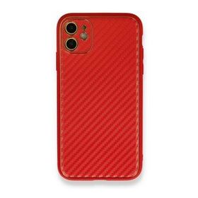 Alan Şanslı iPhone 12 Kırmızı Coco Karbon Silikon Arka Kapak