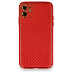 Alan Şanslı iPhone 12 Kırmızı Coco Karbon Silikon Arka Kapak