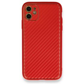 Alan Şanslı iPhone 12 Kırmızı Coco Karbon Silikon Arka Kapak