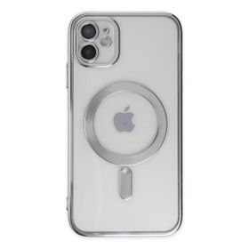 Alan Şanslı iPhone 12 Kross Magneticsafe Kapak Gümüş Cep Telefonu Kılıfı
