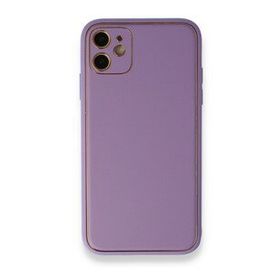 Alan Şanslı iPhone 12 Lila Coco Deri Silikon Kapak