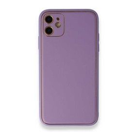 Alan Şanslı iPhone 12 Lila Coco Deri Silikon Kapak