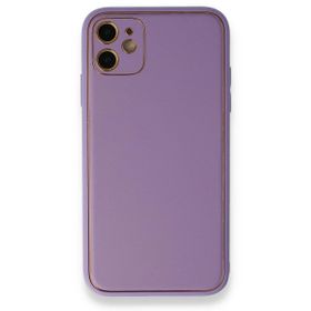 Alan Şanslı iPhone 12 Lila Coco Deri Silikon Kapak