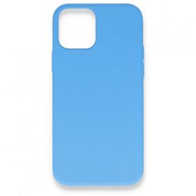 Alan Şanslı iPhone 12 Mavi Nano içi Kadife Silikon Kılıf