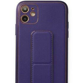 Alan Şanslı iPhone 12 Mor Coco Deri Standlı Kapak