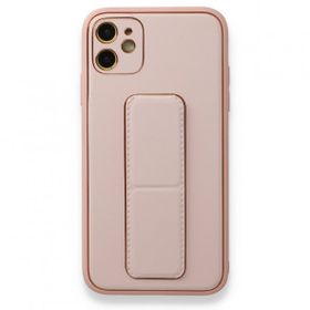 Alan Şanslı iPhone 12 Pembe Coco Deri Standlı Kapak