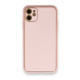 Alan Şanslı iPhone 12 Pembe Coco Karbon Silikon Arka Kapak