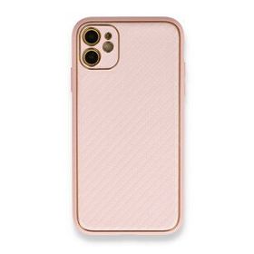 Alan Şanslı iPhone 12 Pembe Coco Karbon Silikon Arka Kapak