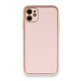 Alan Şanslı iPhone 12 Pembe Coco Karbon Silikon Arka Kapak