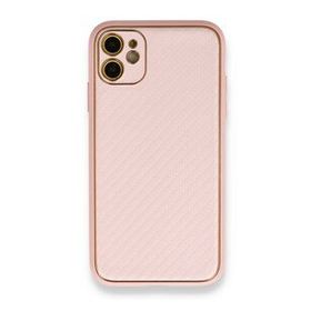 Alan Şanslı iPhone 12 Pembe Coco Karbon Silikon Arka Kapak