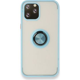 Alan Şanslı Iphone 12 Pro Buz Mavi Montreal Yüzüklü Silikon Kapak Kılıf