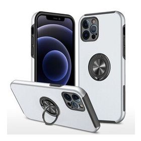 Alan Şanslı iPhone 12 Pro Elit Yüzüklü Kapak Gümüş Kılıf