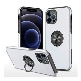 Alan Şanslı iPhone 12 Pro Elit Yüzüklü Kapak Gümüş Kılıf