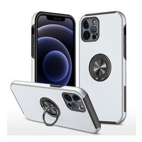 Alan Şanslı iPhone 12 Pro Elit Yüzüklü Kapak Gümüş Kılıf