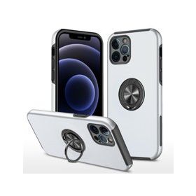 Alan Şanslı iPhone 12 Pro Elit Yüzüklü Kapak Gümüş Kılıf