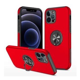 Alan Şanslı iPhone 12 Pro Elit Yüzüklü Kapak Kırmızı Kılıf