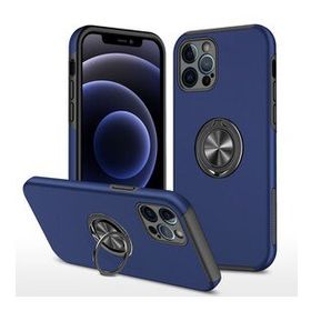 Alan Şanslı iPhone 12 Pro Elit Yüzüklü Kapak Lacivert Kılıf