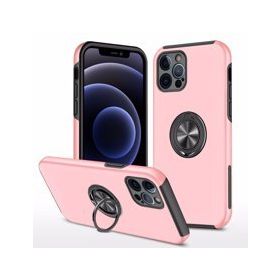 Alan Şanslı iPhone 12 Pro Elit Yüzüklü Kapak Pembe Kılıf