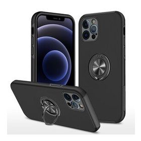 Alan Şanslı iPhone 12 Pro Elit Yüzüklü Kapak Siyah Kılıf