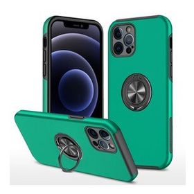 Alan Şanslı iPhone 12 Pro Elit Yüzüklü Kapak Yeşil Kılıf