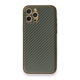 Alan Şanslı iPhone 12 Pro Füme Coco Karbon Silikon Kapak