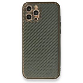Alan Şanslı iPhone 12 Pro Füme Coco Karbon Silikon Kapak