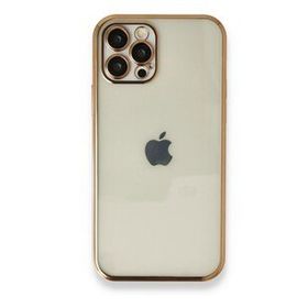 Alan Şanslı iPhone 12 Pro Gold Razer Lensli Silikon Kapak