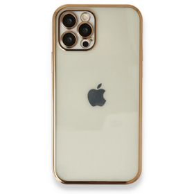 Alan Şanslı iPhone 12 Pro Gold Razer Lensli Silikon Kapak