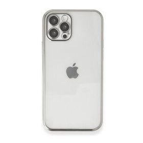 Alan Şanslı iPhone 12 Pro Gümüş Razer Lensli Silikon Kapak