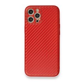 Alan Şanslı iPhone 12 Pro Kırmızı Coco Karbon Silikon Kapak