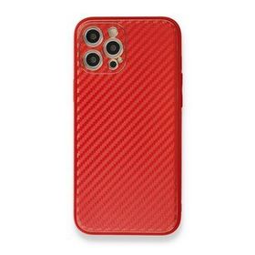 Alan Şanslı iPhone 12 Pro Kırmızı Coco Karbon Silikon Kapak