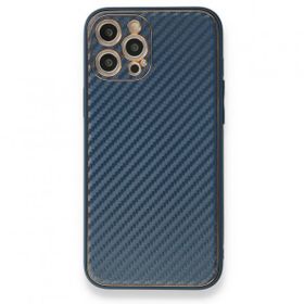 Alan Şanslı iPhone 12 Pro Mavi Coco Karbon Silikon Kapak