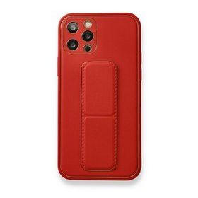Alan Şanslı iPhone 12 Pro Max Coco Deri Standlı Kapak Kırmızı Kılıf