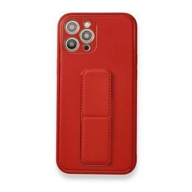 Alan Şanslı iPhone 12 Pro Max Coco Deri Standlı Kapak Kırmızı Kılıf
